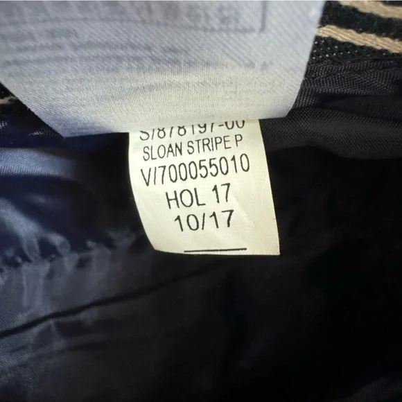 Banana Republic pants women 2 cotton blend slim ankle pin striped pants blue - Picture 10 of 13